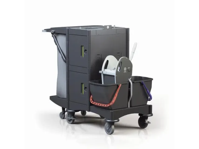 dweilwagen,HxBxD 1040x680x1245mm,emmer 2x15l zwart,mopwringer/houder