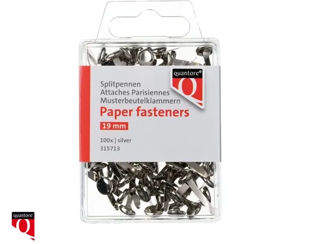 Splitpen Quantore blister 19mm zilver