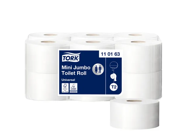 Toiletpapier Tork 1-laags Wit Advanced 110163 T2 Jumbo