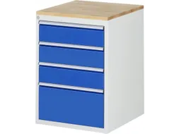 ladekast 825x580x650mm 4laden cilinderslot RAL7035 RAL5010 beuken