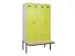 locker met bank,voor scheiding van kleding,HxBxD 2120x1200x815mm,4vak