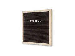 Letterbord Zwart 30x30cm licht houten frame