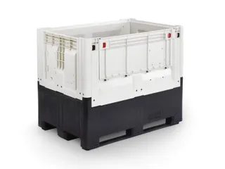Palletbox,HxLxB 978x1200x800mm,695l,PE,zwart/ivoorkleurig - 1
