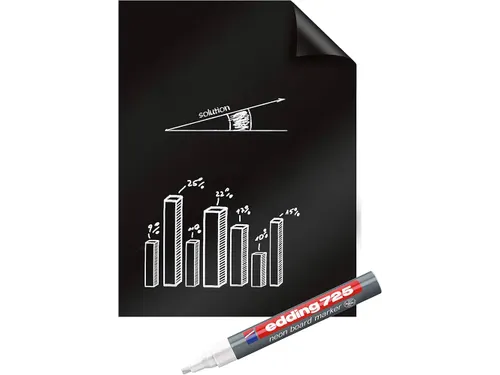 Legamaster Magic-Chart Krijtbord folie 60x80cm Zwart 25 vel