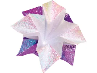 Vouwblaadjes Folia 75gr 14x14cm 50 vel 2-zijdig iriserend embossing as - 4