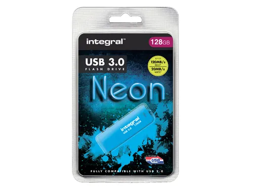 USB stick 3.0 Integral Neon USB-A 128GB blauw