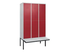 armoire vestiaire avec banc à deux niveaux HxlxP 2120x1200x815mm