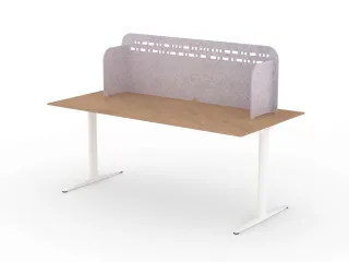 Akoestisch PET-vilt scheidingsscherm L 150x35cm lichtgrijs - 2