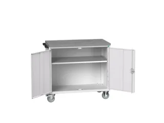 werkbank,verrijdbaar,HxBxD 980x1050x600mm,linoleumblad - 1