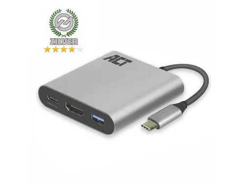 USB-C Multiport Adapter Voor 1 HDMI Monitor Grijs