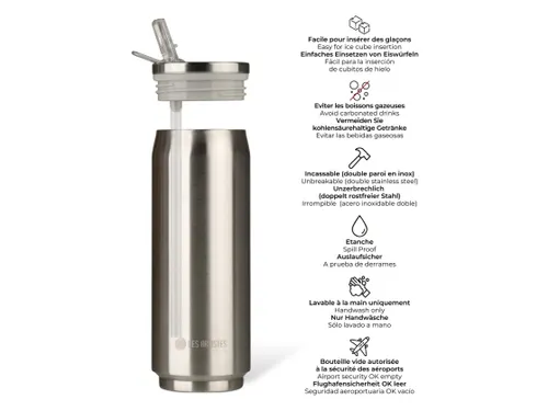 Thermosbeker Les Artistes Paris blik 500ml Stainless Steel Met rietje