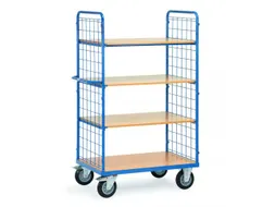 Etagewagens 8412 4 Etages Hout 600kg 1000x700mm Draadgaas Ral5007
