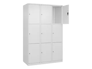lockerkast,HxBxD 1850x1200x500mm,3x3vakken,vak B 400mm,cil.-slot - 1