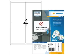 HERMA 10313 Verwijderbare Adresetiket A4 99,1x139mm Wit 400 stuks