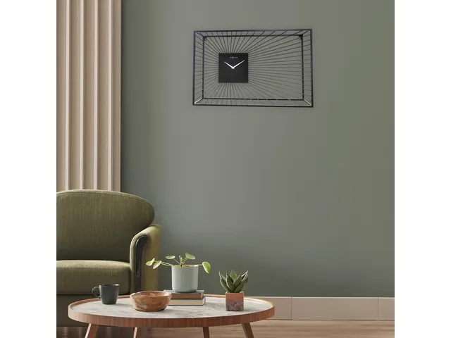 Horloge murale Nextime45x45x15 noir métal Vasco