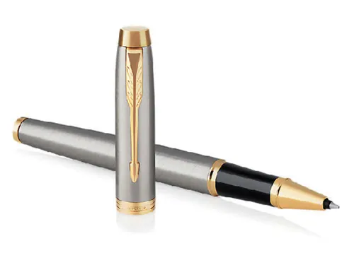 Rollerpen Parker IM Brushed metal GT Finish Fijn Zwarte inkt