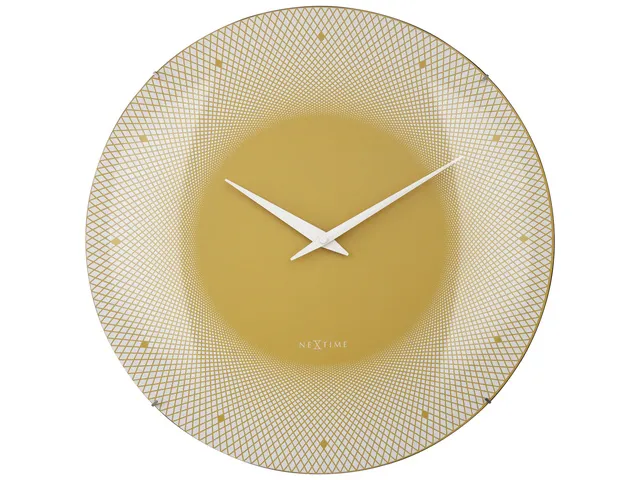 Horloge murale Nextime dia 50cm verre sphérique bleu plastique Deep