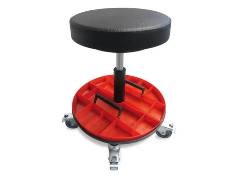 Werkplaatskruk H 420-545mm Pu-schuimzitting Wielen Zwart Gasveer