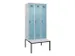 locker met bank,voor scheiding van kleding,HxBxD 2120x900x815mm,3vak