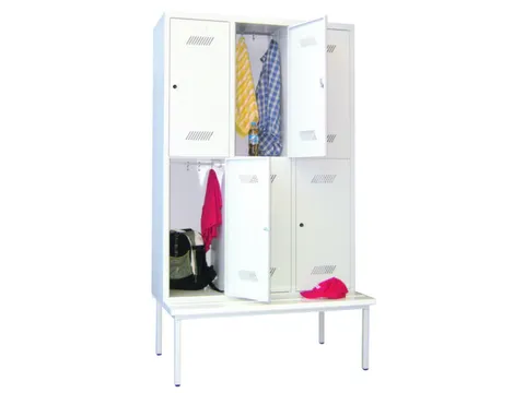 banklocker,dubbeldeks,HxBxD 2150x1200x800mm,RAL7035,front RAL7035