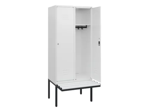 locker met bank,HxBxD 1950x800x815mm,2vak,vak B 400mm,cil.-slot