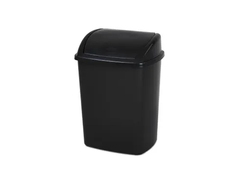 Afvalbak met Swing deksel 15 Liter Zwart