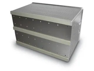 Aluminium Transportbak 288x564x360mm 50 liter Geperforeerd Glijlatten - 3