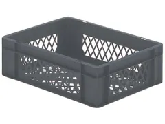 Euronorm-stapelbak 10l 120x400x300mm Wanden/bodem Opengewerkt Grijs