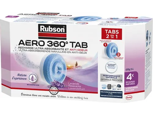Rubson Aero 360 Vochtopnemer navulling Lavendel 4 stuks