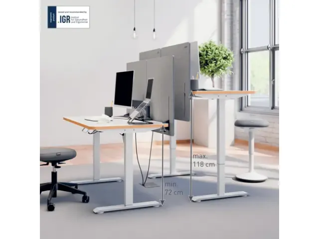 Ergo Zit/Sta bureau 120x70cm elektrisch op voet