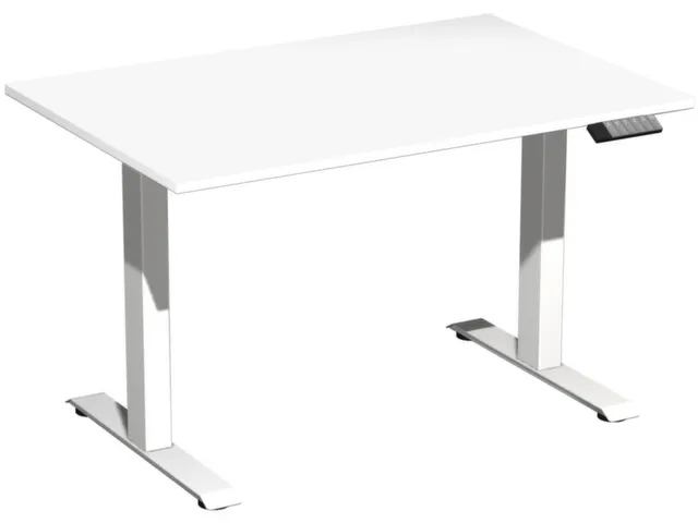 Elektrisch ihv bureau,HxBxD 730-1230x1200x800mm,blad wit,T-voet wit