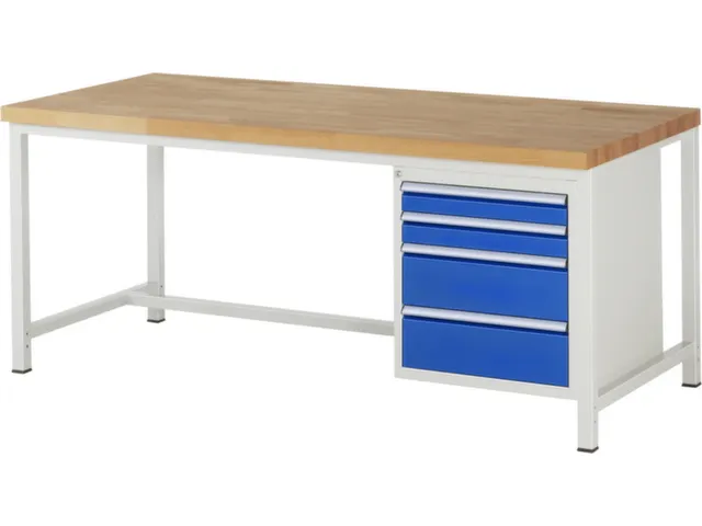 werkbank,HxBxD 840-1040x2000x900mm,beukblad,draagverm. 1250kg,4voeten