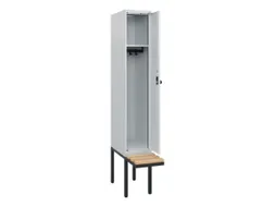 locker met bank,HxBxD 1950x300x815mm,1vak,vak B 300mm,draaigrendel