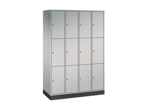 lockerkast,HxBxD 1950x1220x500mm,4x3vakken,cil.-slot,sokkel