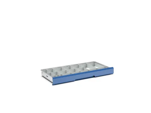 lade-indelingsset,33vakken,v. kast BxD 1050x550mm,PP,lichtgrijs