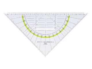 Geodriehoek Aristo 1555/2 225mm met greep transparant - 4