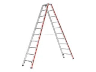 trapladder,beide zijden,2x10treden,Stand H 1,85m,balk L 2,54m - 2