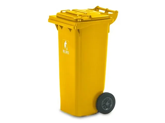 Vuilcontainer PE 80 liter HxBxD 930x448x530mm met wielen geel
