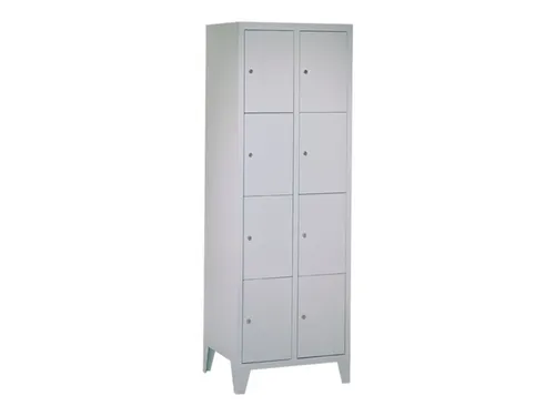 lockerkast,HxBxD 1850x600x500mm,2x4vakken,RAL7035,front RAL7035