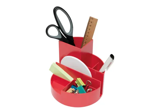 Pennenkoker MAULroundbox Blauwe Engel recycled 6 vaks rood