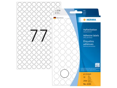 HERMA 2230 Multipurpose etiketten Rond 13mm Wit 2464 stuks