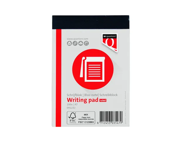 Schrijfblok Huismerk Quantore A7 Netto Lijn 60 Gram