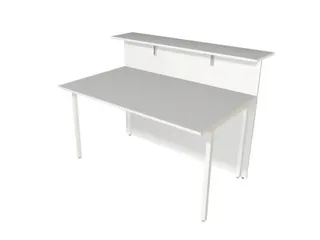 Balie Aanbouwelement bxd 1350x1015mm Recht Glazen Front wit - 3