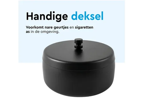 Asbak BRASQ tafelmodel 1 liter met deksel AT700 zwart