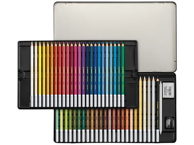Kleurpotloden STABILO CarbOthello kalkpastel assorti blik à 48 stuks