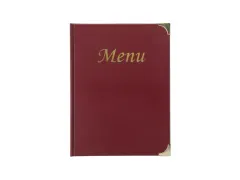 Menukaart Securit A4 4 tas wijnrood lederlook