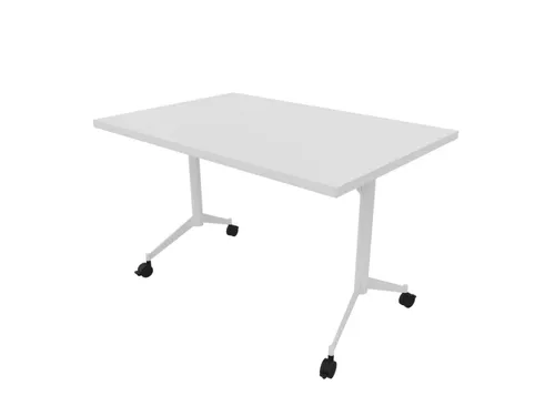klaptafel,HxBxD 750x1200x800mm,hoekig,T-voet wit,ovale buis,blad wit