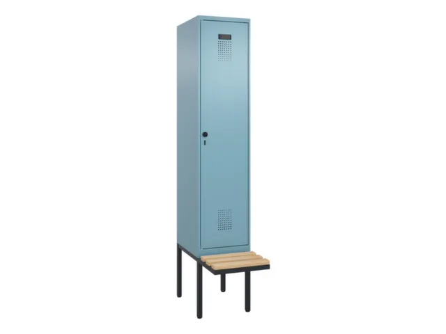 locker met bank,voor scheiding van kleding,HxBxD 2120x400x815mm,1vak
