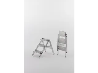 Veiligheids-Vouwtrap Aluminium Platform H 0 69M 3Treden Traanplaat - 1