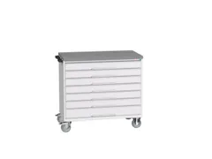 gereedschapswagen 980x1050x600mm linoleum blad 7 laden RAL7035